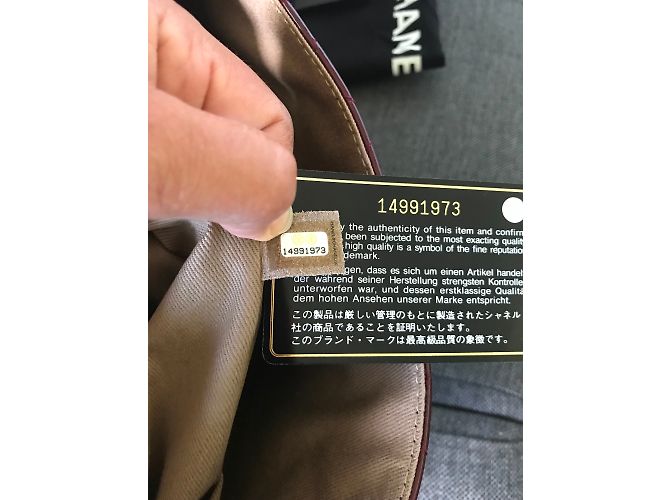 Borsa Chanel 2.55 XXL in vernice bordeaux Bordò - vista 4