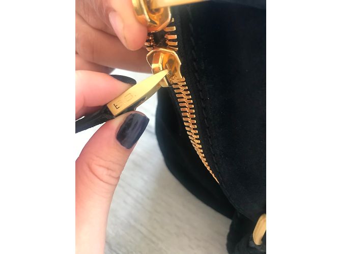 Borsa a mano Barbara Bui in pelle di cervo nera Nero - vista 4