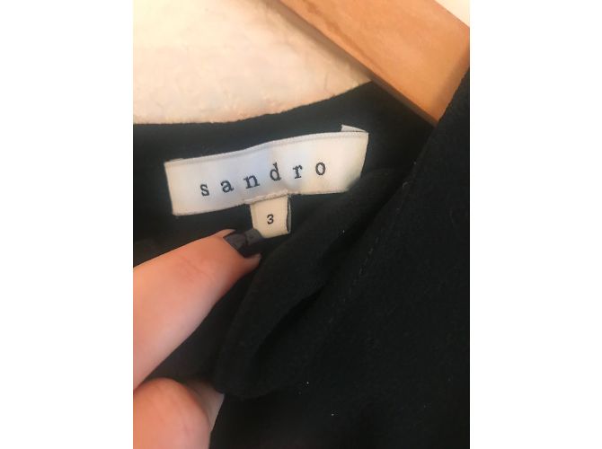 Abito Sandro in seta nera Nero - vista 2
