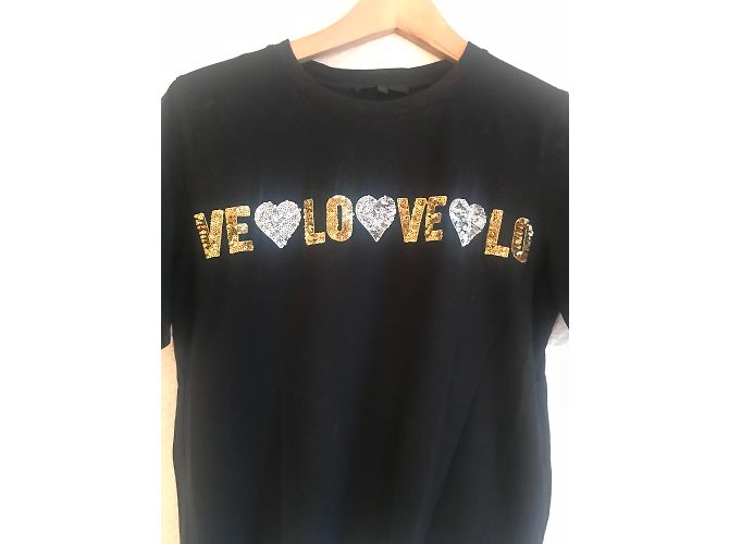 Camiseta Maje con inscripción Love de algodón negro - vista 2