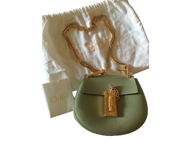 Borsa a mano Chloé Drew Nano in pelle verde - vista 2