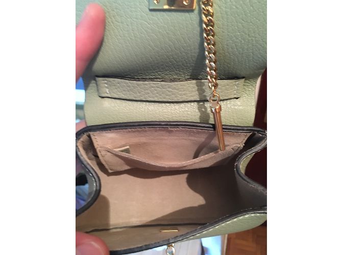 Borsa a mano Chloé Drew Nano in pelle verde - vista 8