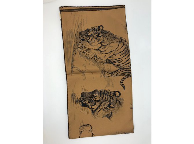 Hermès Bufandas de seda Castaño - vista 12