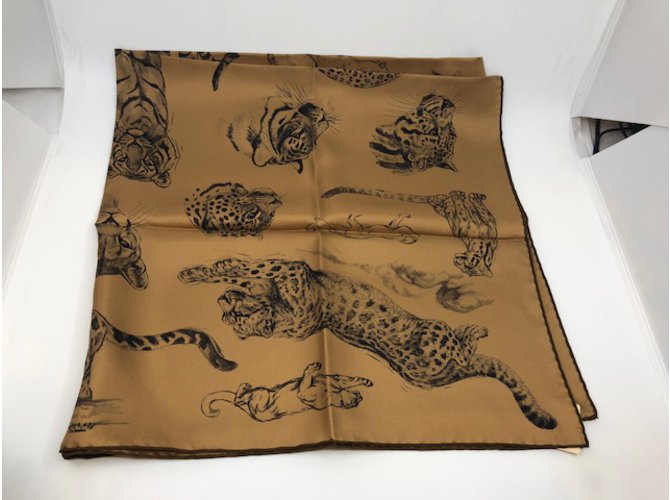 Hermès Bufandas de seda Castaño - vista 6
