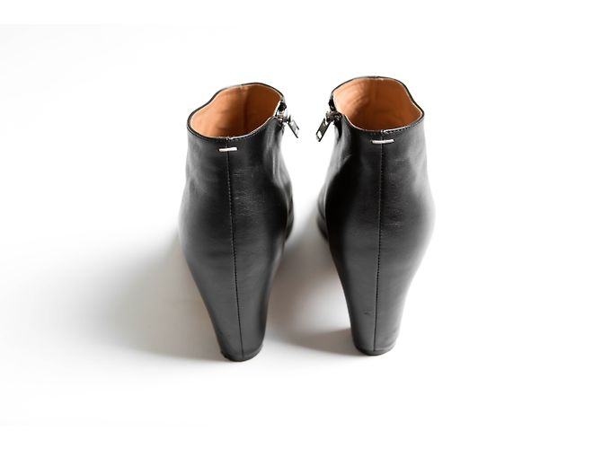 Maison Martin Margiela botines de punta abierta con cremallera Negro - vista 3