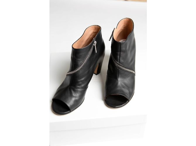 Maison Martin Margiela botines de punta abierta con cremallera Negro - vista 5