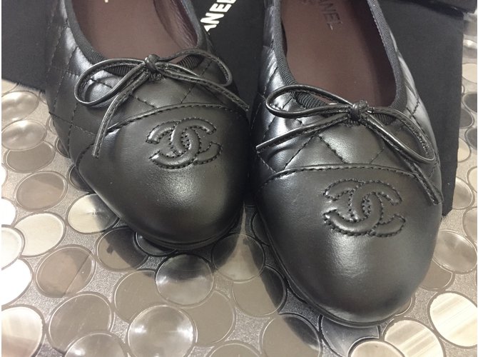 Chanel Gesteppte Ballerinas Schwarz - Ansicht 2