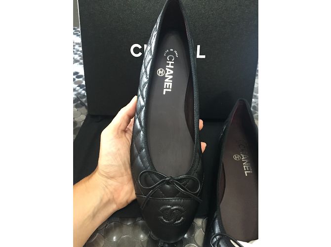 Chanel Gesteppte Ballerinas Schwarz - Ansicht 5