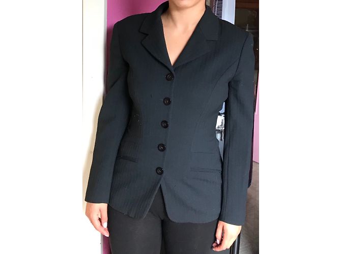 Chaqueta Irene Van Ryb de algodón negro Talla 38 - vista 2