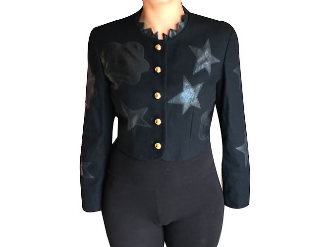 Chaqueta corta Moschino Cheap And Chic negra de algodón 38 Negro - vista 2