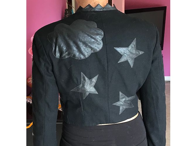 Chaqueta corta Moschino Cheap And Chic negra de algodón 38 Negro - vista 3