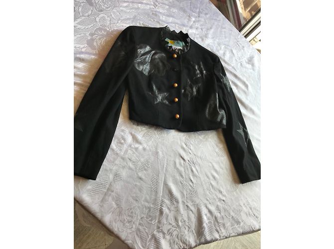 Chaqueta corta Moschino Cheap And Chic negra de algodón 38 Negro - vista 4