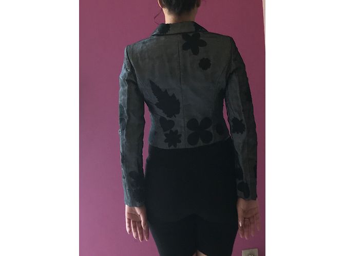 Giacca Corta Moschino in Cotone Grigio Grigio antracite - vista 3