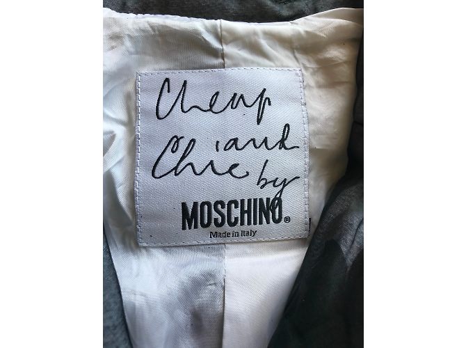 Giacca Corta Moschino in Cotone Grigio Grigio antracite - vista 4