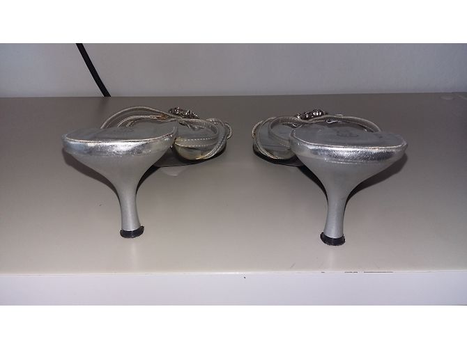 Autre Marque Christin Pantoletten Silber Strass Margerite Größe 39 - Ansicht 2