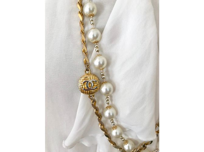 Chanel Vintage lange Halskette Golden - Ansicht 5