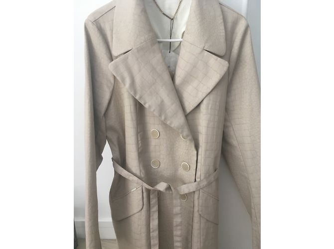 Trench One step beige in cotone - vista 4