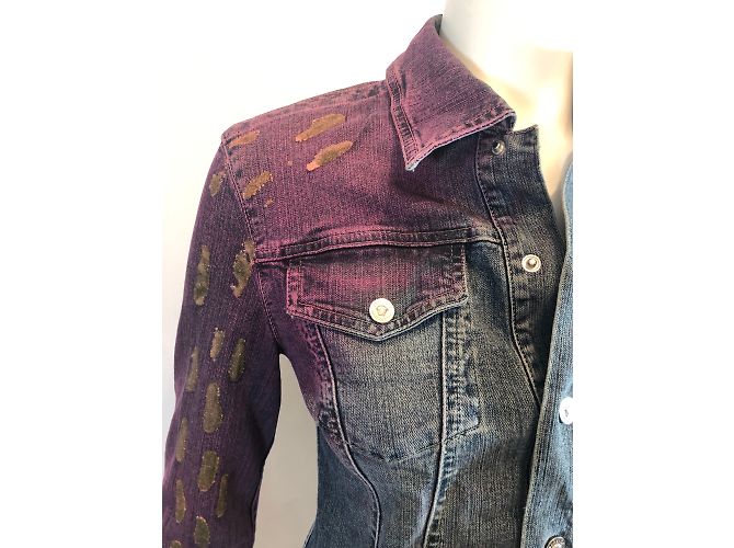 Chaqueta vaquera Versace azul de algodón - vista 7