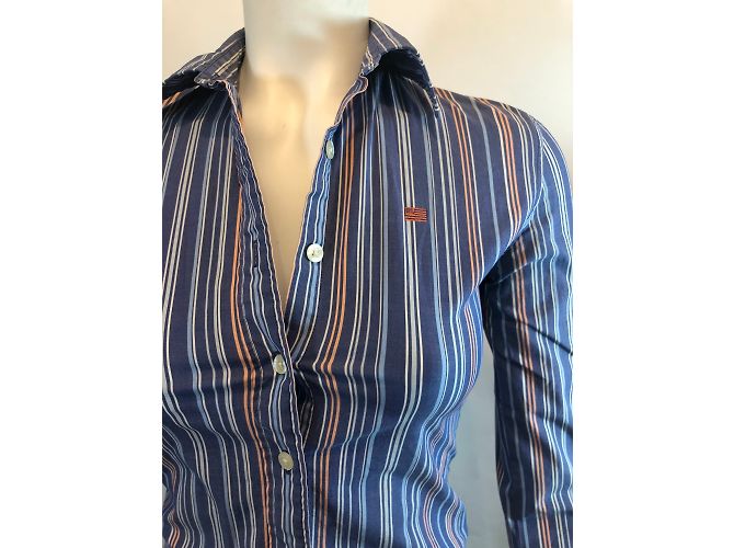 Camicia Polo Ralph Lauren a righe in cotone blu XS - vista 2