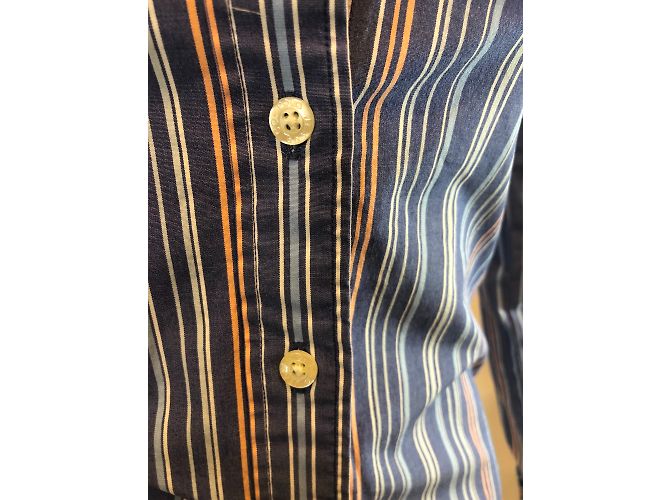 Camicia Polo Ralph Lauren a righe in cotone blu XS - vista 3