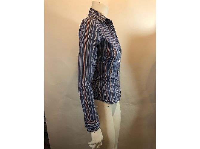 Camicia Polo Ralph Lauren a righe in cotone blu XS - vista 4