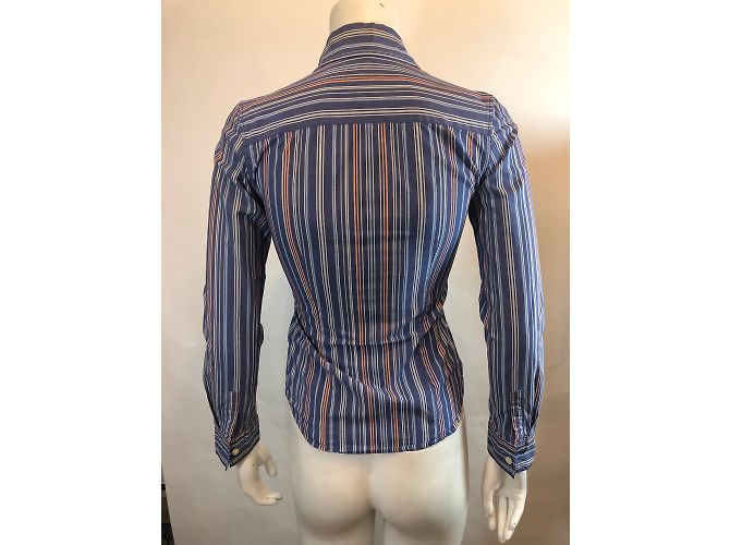 Camicia Polo Ralph Lauren a righe in cotone blu XS - vista 5