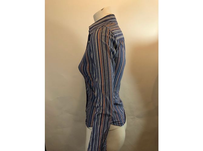Camicia Polo Ralph Lauren a righe in cotone blu XS - vista 6