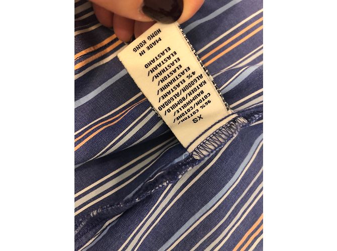 Camicia Polo Ralph Lauren a righe in cotone blu XS - vista 7