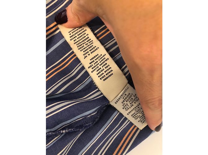 Camicia Polo Ralph Lauren a righe in cotone blu XS - vista 8