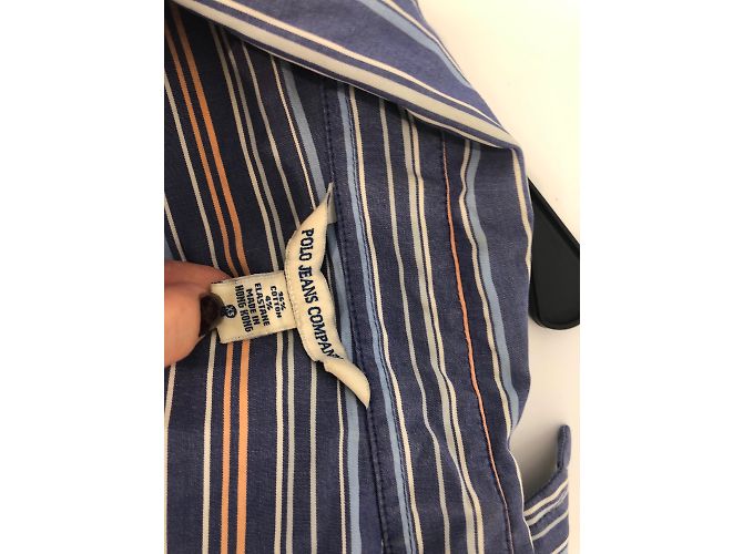 Camicia Polo Ralph Lauren a righe in cotone blu XS - vista 9