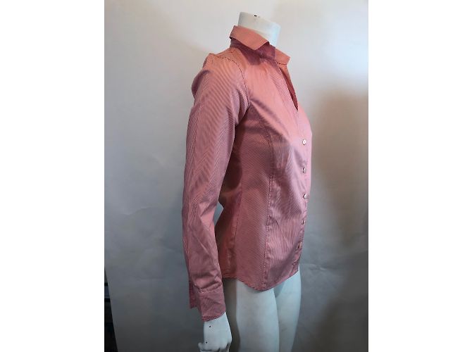 Lacoste Langarmhemd Weiß Rot Baumwolle 38EU - Ansicht 5