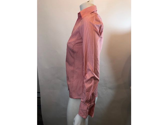 Lacoste Langarmhemd Weiß Rot Baumwolle 38EU - Ansicht 7