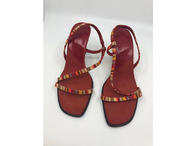 Sandalias Kenzo de cuero y tela rojas 39 - vista 2