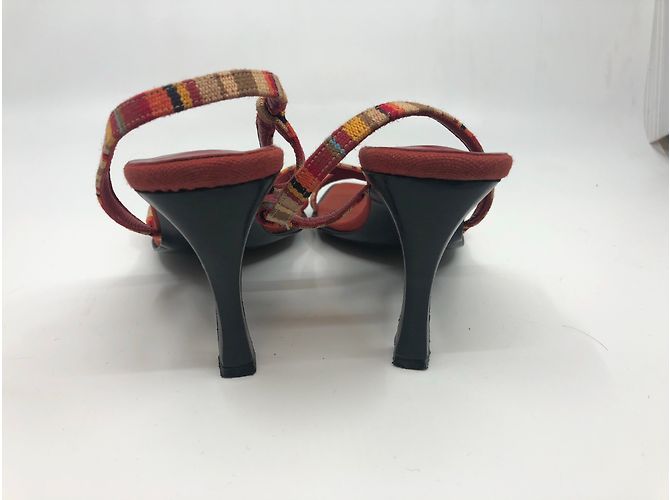Sandalias Kenzo de cuero y tela rojas 39 - vista 4