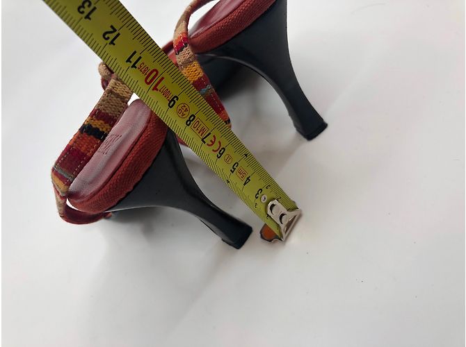 Sandalias Kenzo de cuero y tela rojas 39 - vista 7