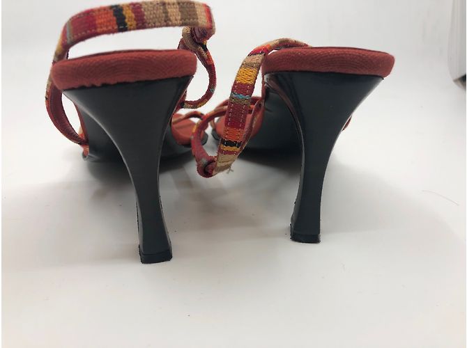 Sandalias Kenzo de cuero y tela rojas 39 - vista 8
