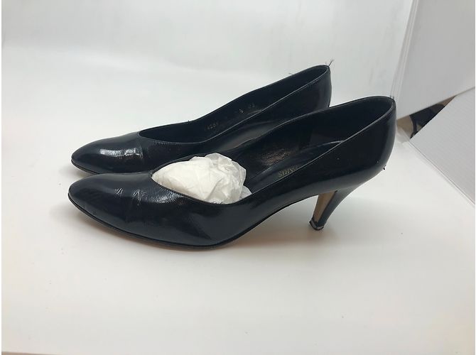 Décolleté Yves Saint Laurent in vernice nera Nero - vista 3