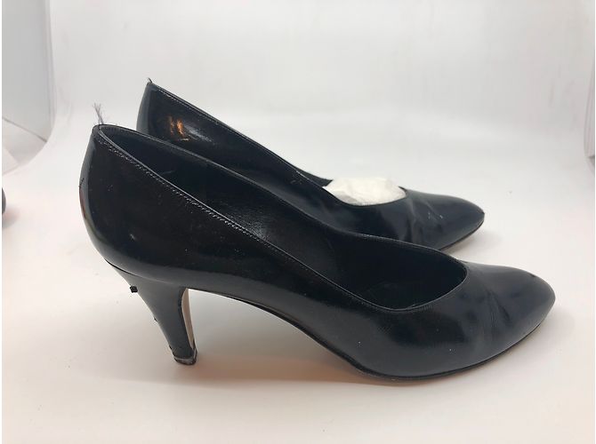Décolleté Yves Saint Laurent in vernice nera Nero - vista 7