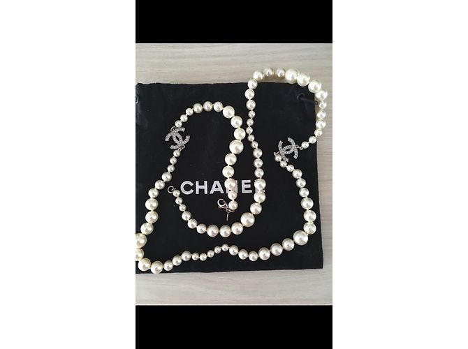 Chanel Collares largos Blanco roto - vista 4