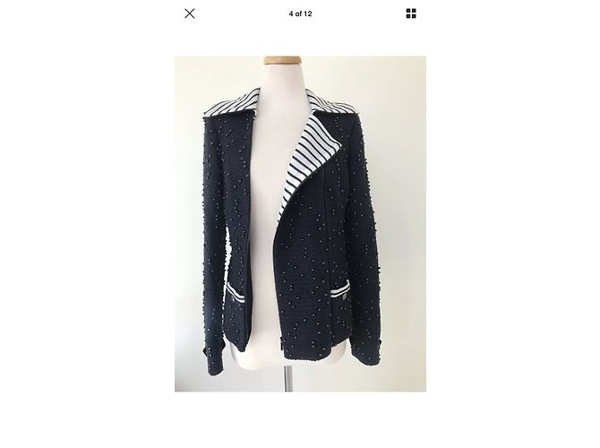 Chanel 2017 giacca di perline Blu navy - vista 3