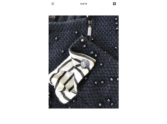 Chanel 2017 giacca di perline Blu navy - vista 7