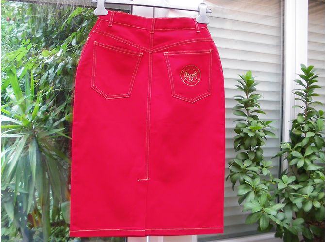 Falda vaquera roja Pierre Cardin Algodón - vista 2