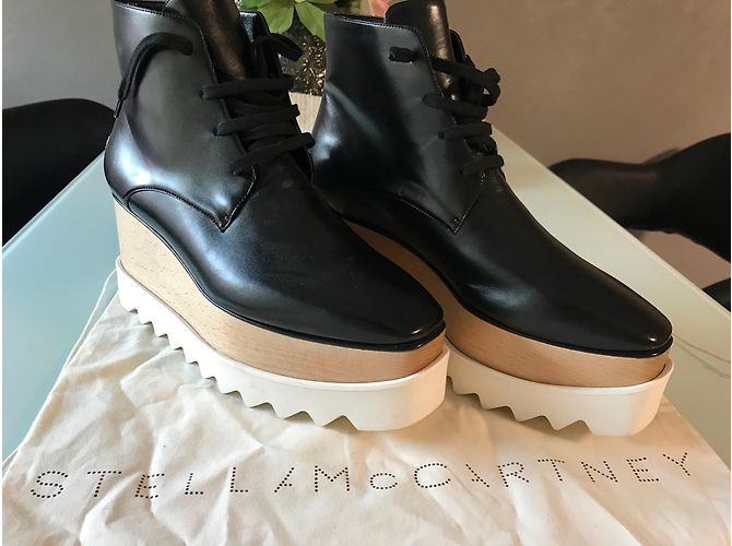 Stella Mc Cartney Stella McCartney Elyse Platform Derby Clogs White Blue Light Brown Leather - view 3