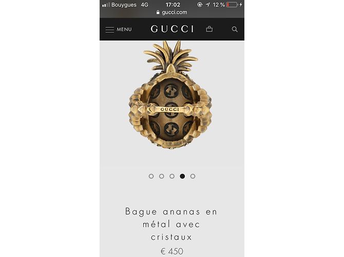 Anello Ananas Gucci Oro D'oro Giallo - vista 2