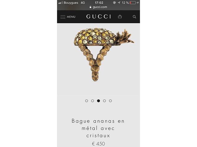 Anello Ananas Gucci Oro D'oro Giallo - vista 4