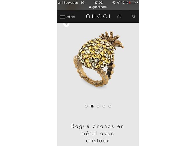 Anello Ananas Gucci Oro D'oro Giallo - vista 5