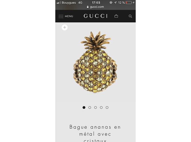 Anello Ananas Gucci Oro D'oro Giallo - vista 6