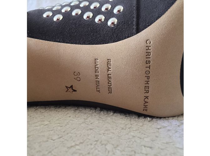Stivaletti Christopher Kane in scamosciato con borchie taupe - vista 7