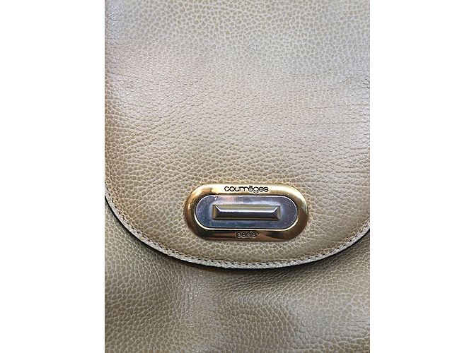 Borsa a secchiello Courreges in pelle beige - vista 10