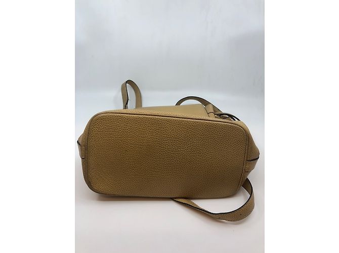 Borsa a secchiello Courreges in pelle beige - vista 11